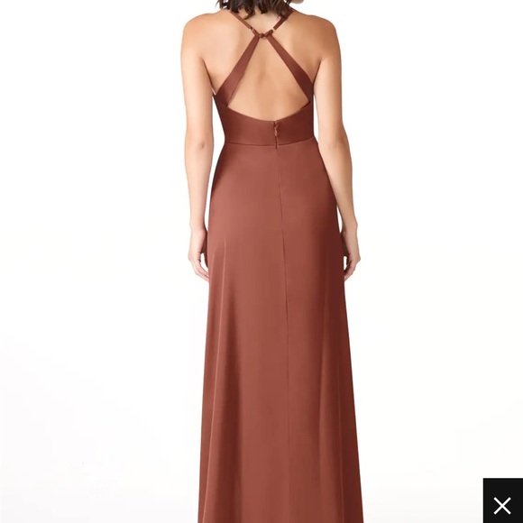 AZAZIE AUBURN BRIDESMAIDS DRESS & bow tie / pocket square - Picture 2 of 4